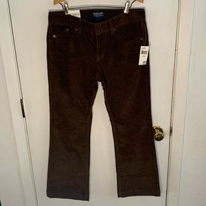 Polo Ralph Lauren chocolate brown corduroy stretch pants Size 10 x 30